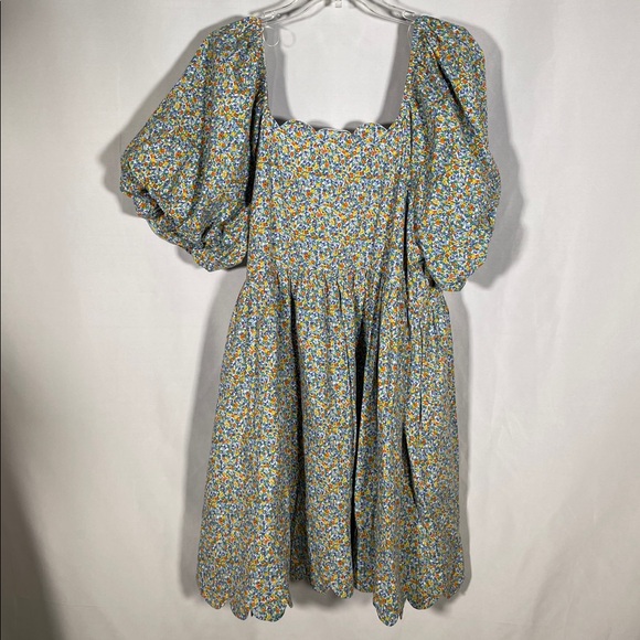 ENGLISH FACTORY WOMENS FLORAL PUFF SLEEVE MINI DRESS 1X - Picture 8 of 9